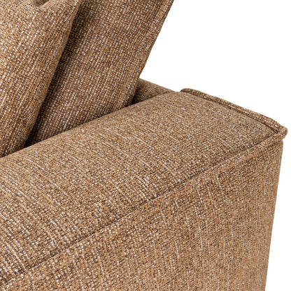 Bucha 3 Seater Fabric Sofa - Almond Brown
