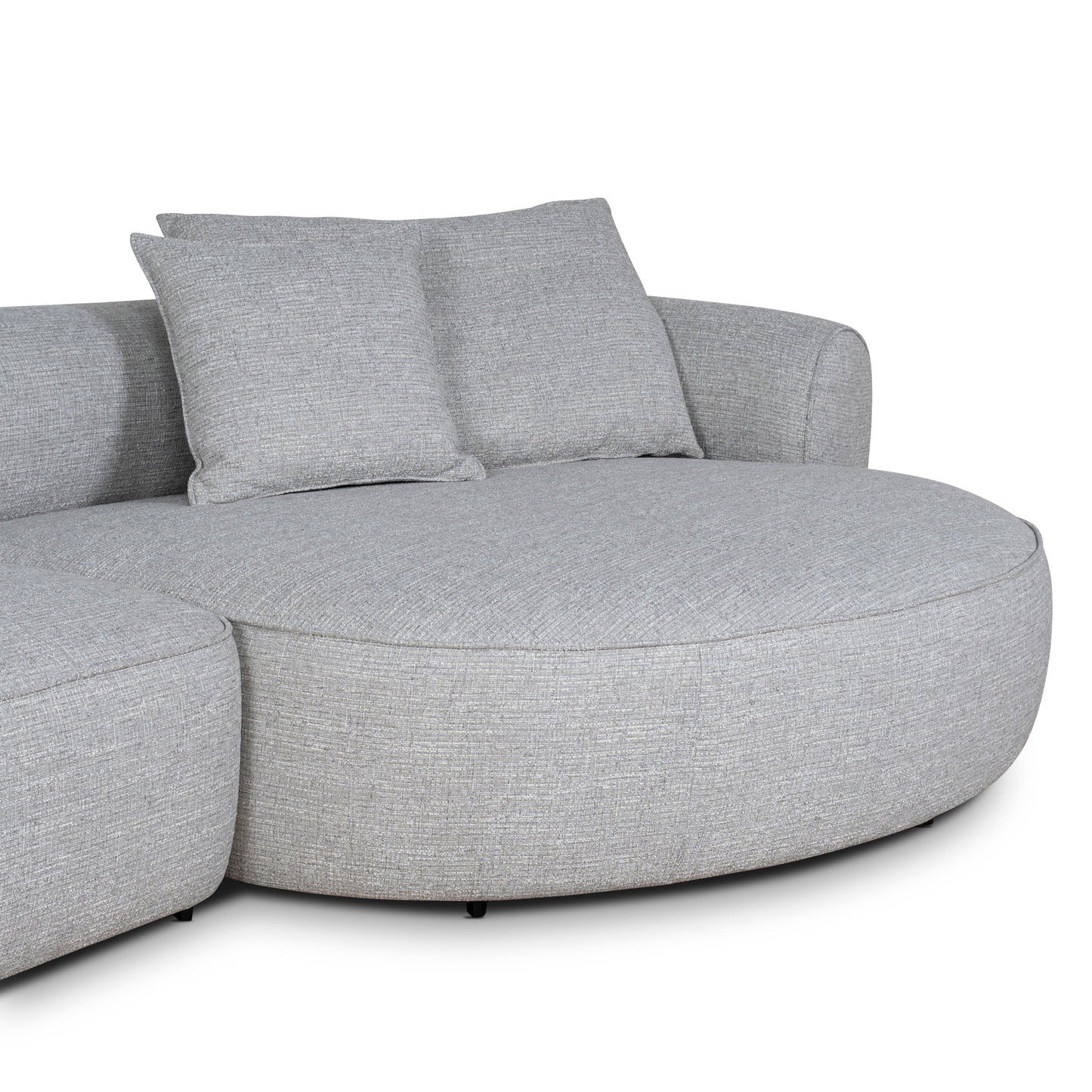 Carina Right Chaise Sofa - Chrome Grey