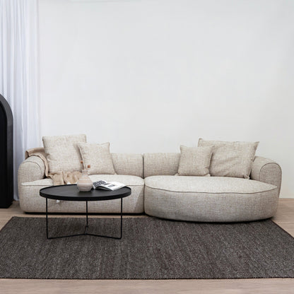 Carina Right Chaise Sofa - Pale Beige