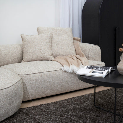 Carina Left Chaise Sofa - Pale Beige