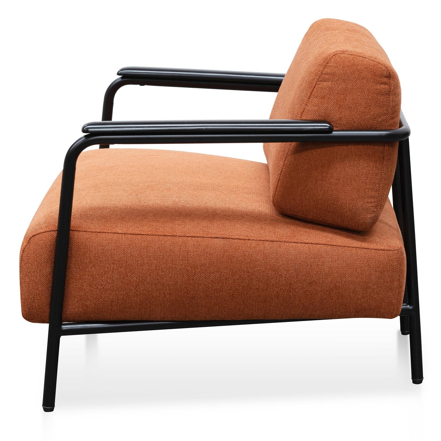 Constance Fabric Armchair - Burnt Orange - Black Legs