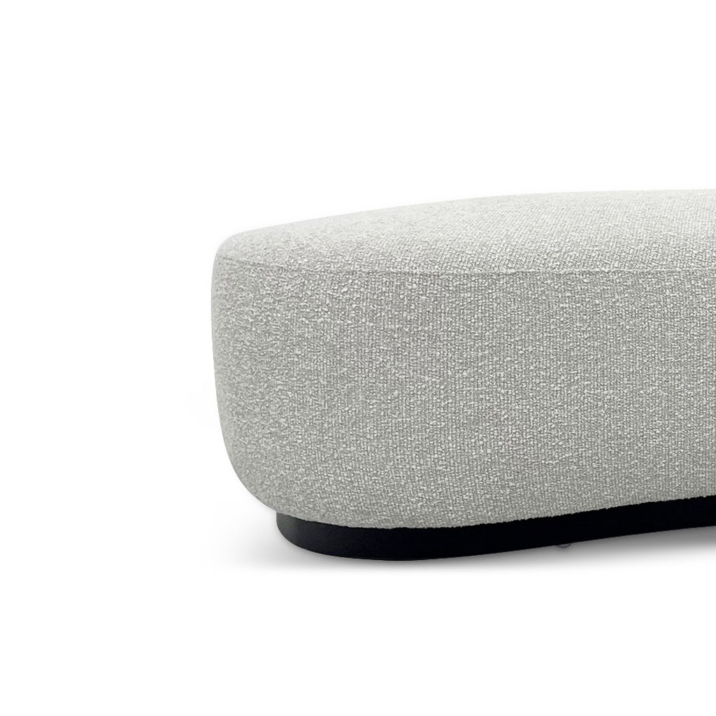 Aldona 1.8m Long Ottoman - Pearl Grey Boucle