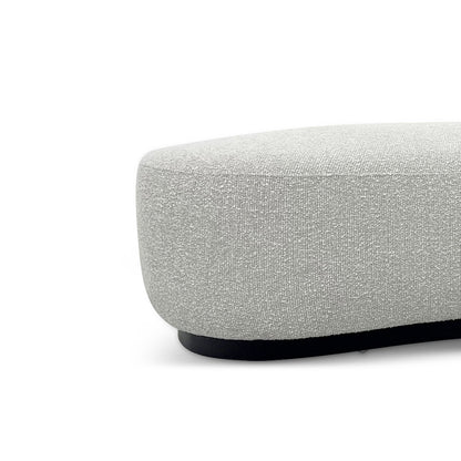 Aldona 1.8m Long Ottoman - Pearl Grey Boucle