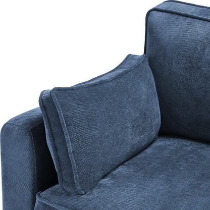 LUE BONA 81 Modern Corduroy 3 Seater Sofa, Polyester Rectangle Upholstered Sofa with Wood Base for Living Room