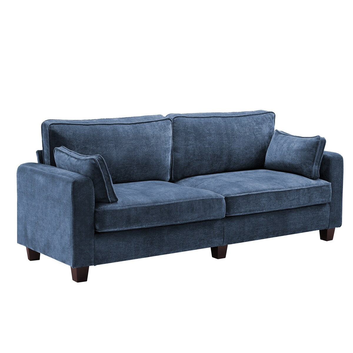 LUE BONA 81 Modern Corduroy 3 Seater Sofa, Polyester Rectangle Upholstered Sofa with Wood Base for Living Room