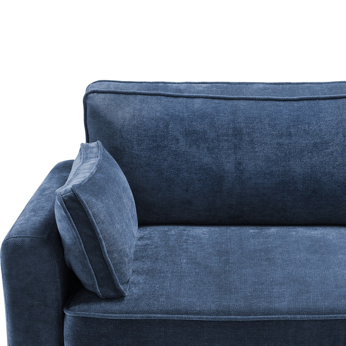 LUE BONA 81 Modern Corduroy 3 Seater Sofa, Polyester Rectangle Upholstered Sofa with Wood Base for Living Room