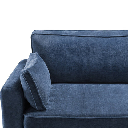 LUE BONA 81 Modern Corduroy 3 Seater Sofa, Polyester Rectangle Upholstered Sofa with Wood Base for Living Room