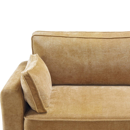 LUE BONA 81 Modern Corduroy 3 Seater Sofa, Polyester Rectangle Upholstered Sofa with Wood Base for Living Room