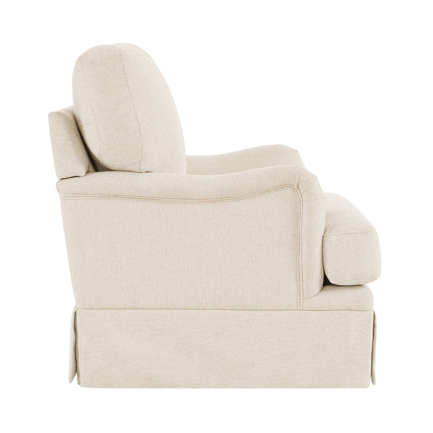 LUE BONA Deep Seat Single Sofa Fabric Swivel Armchair, Single-Seater Living Room Accent Chair