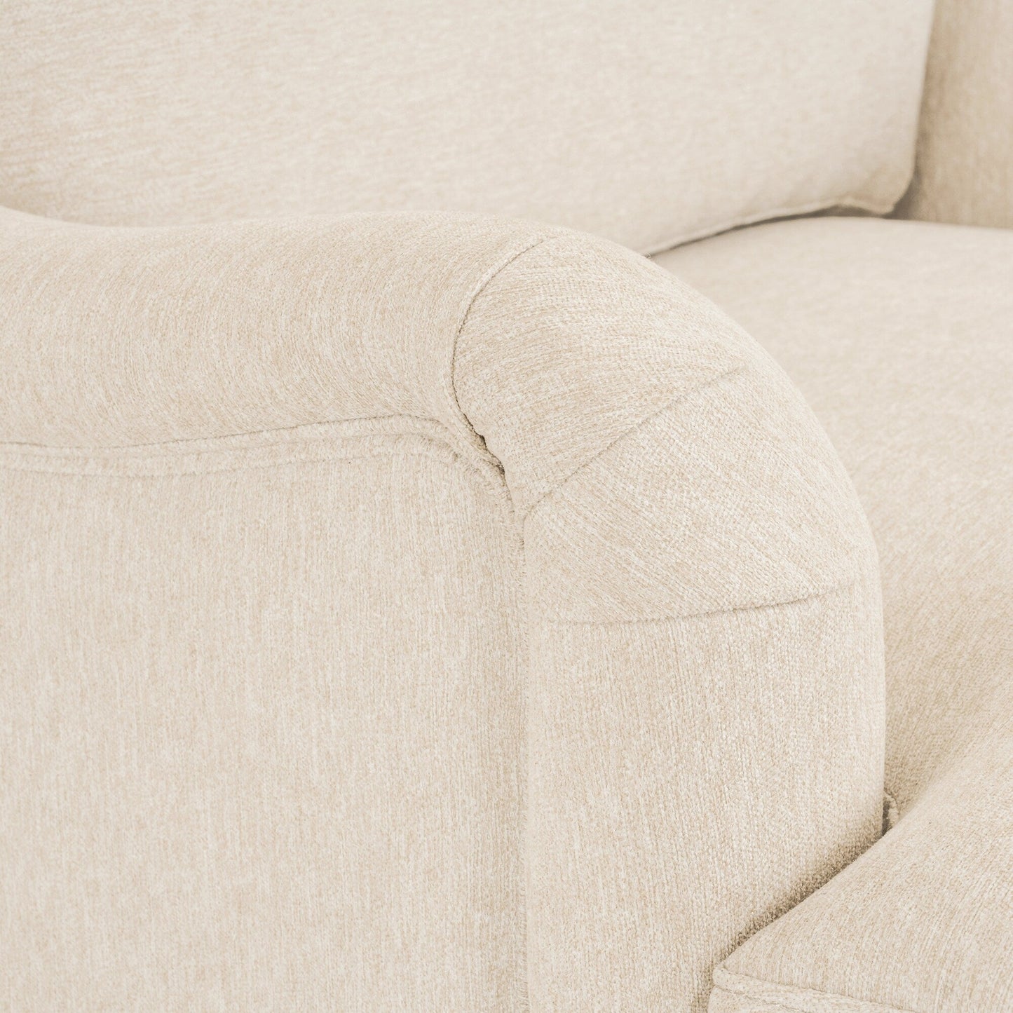 LUE BONA Deep Seat Single Sofa Fabric Swivel Armchair, Single-Seater Living Room Accent Chair