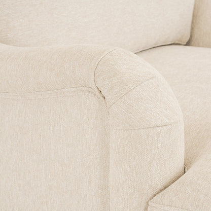 LUE BONA Deep Seat Single Sofa Fabric Swivel Armchair, Single-Seater Living Room Accent Chair