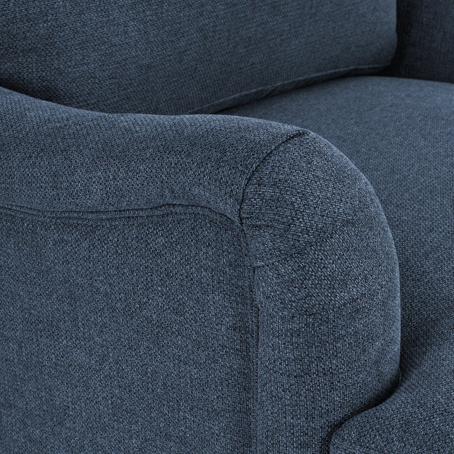 LUE BONA Deep Seat Single Sofa Fabric Swivel Armchair, Single-Seater Living Room Accent Chair
