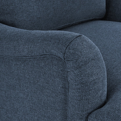 LUE BONA Deep Seat Single Sofa Fabric Swivel Armchair, Single-Seater Living Room Accent Chair