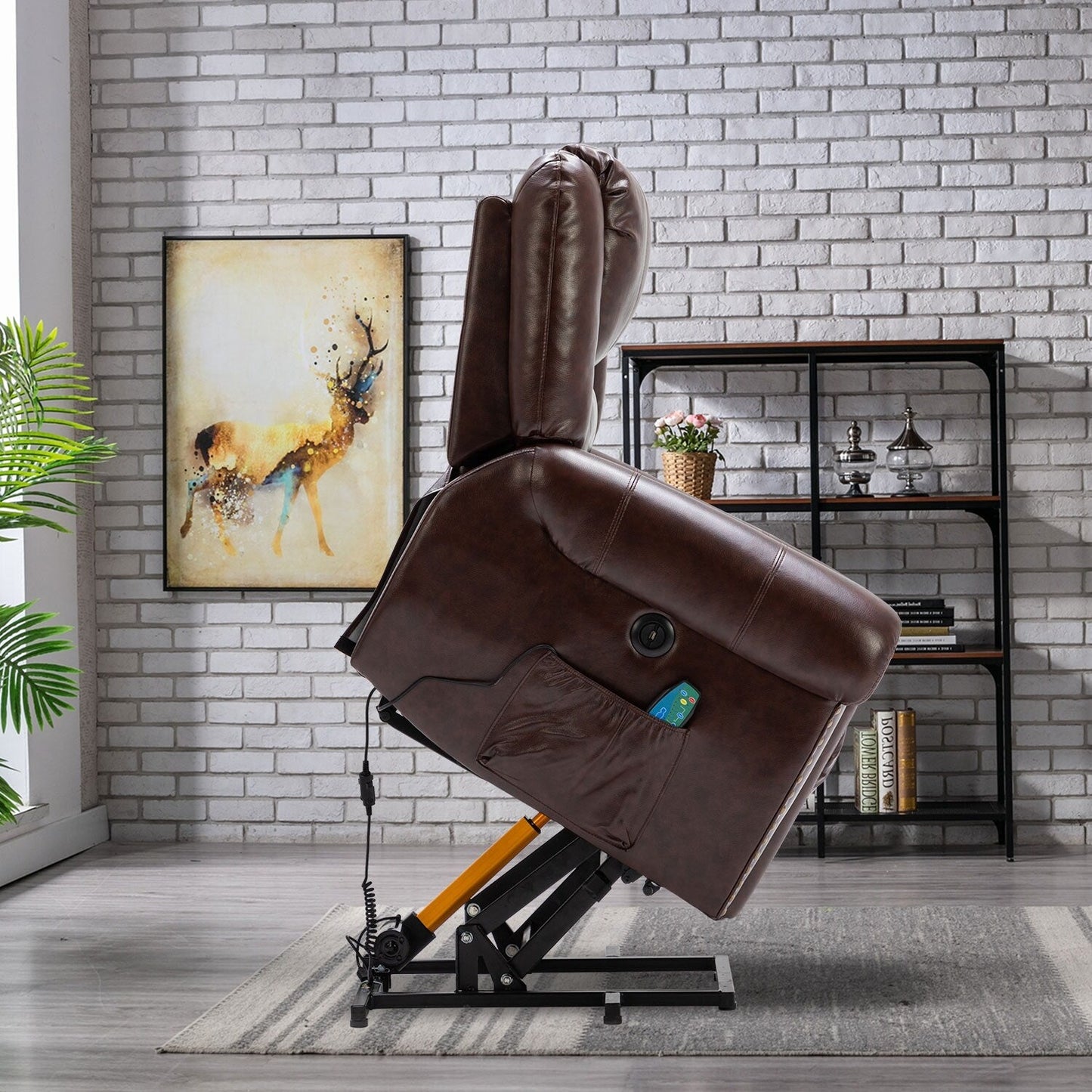 Breathable Rivet Power Lift Recliner Chair with Massage,Heat and USB Port