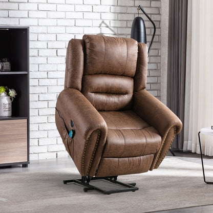 Breathable Rivet Power Lift Recliner Chair with Massage,Heat and USB Port