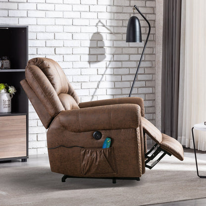 Breathable Rivet Power Lift Recliner Chair with Massage,Heat and USB Port