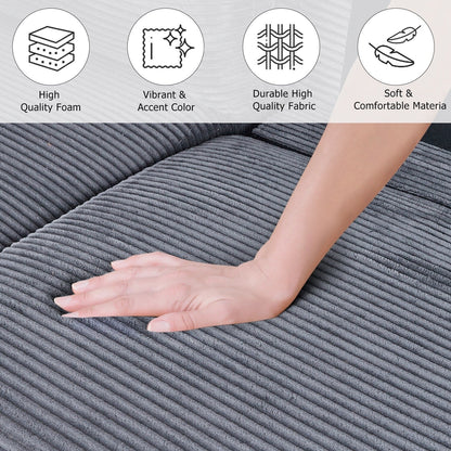 82.7 Sofas for Living Room, Comfy Love Seat Couches, Corduroy Loveseat Sofa,, Easy Assembly for Small Spaces