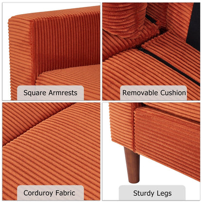82.7 Sofas for Living Room, Comfy Love Seat Couches, Corduroy Loveseat Sofa,, Easy Assembly for Small Spaces