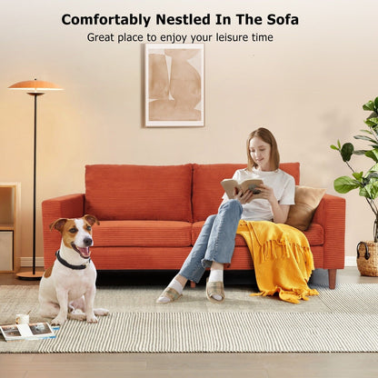 82.7 Sofas for Living Room, Comfy Love Seat Couches, Corduroy Loveseat Sofa,, Easy Assembly for Small Spaces
