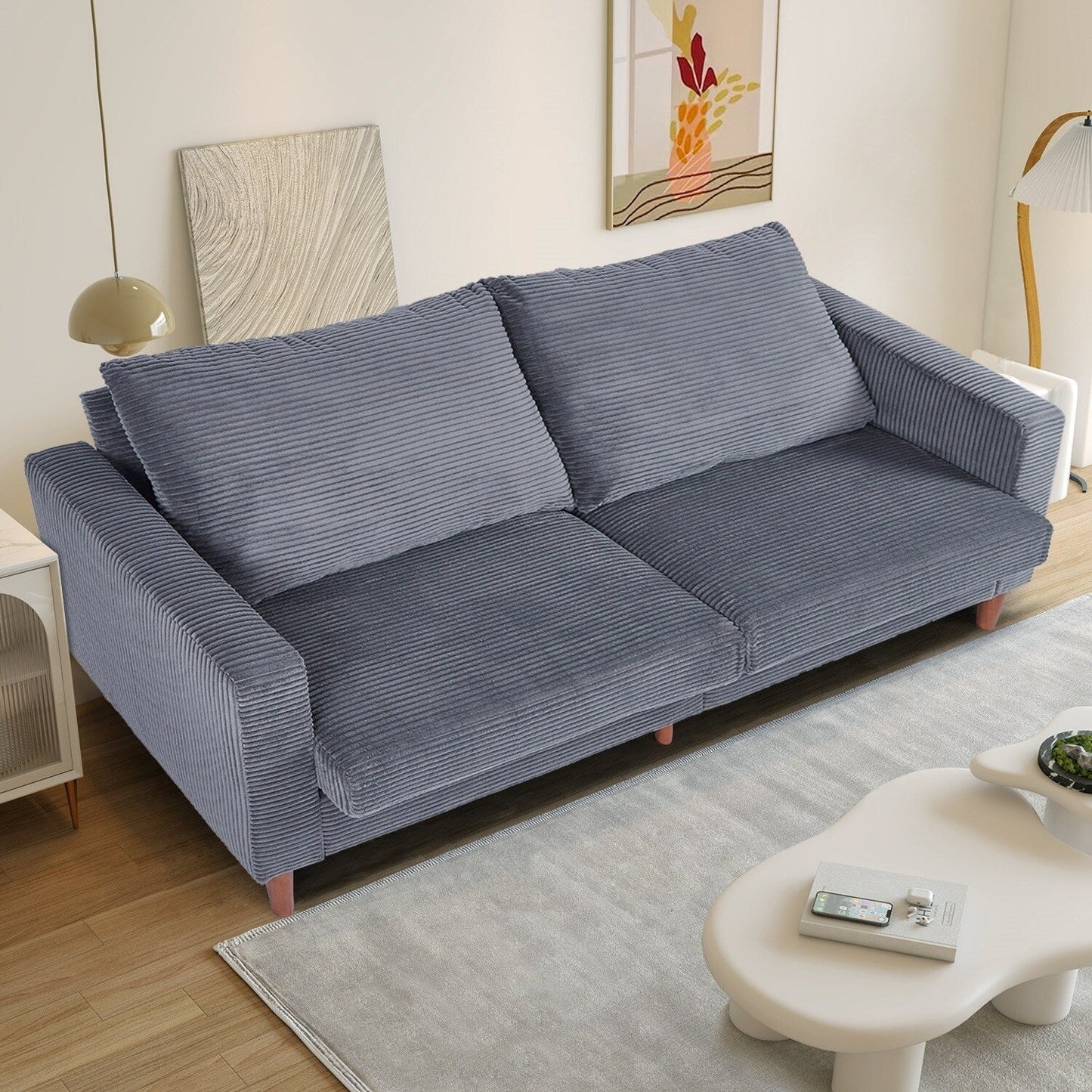 82.7 Sofas for Living Room, Comfy Love Seat Couches, Corduroy Loveseat Sofa,, Easy Assembly for Small Spaces
