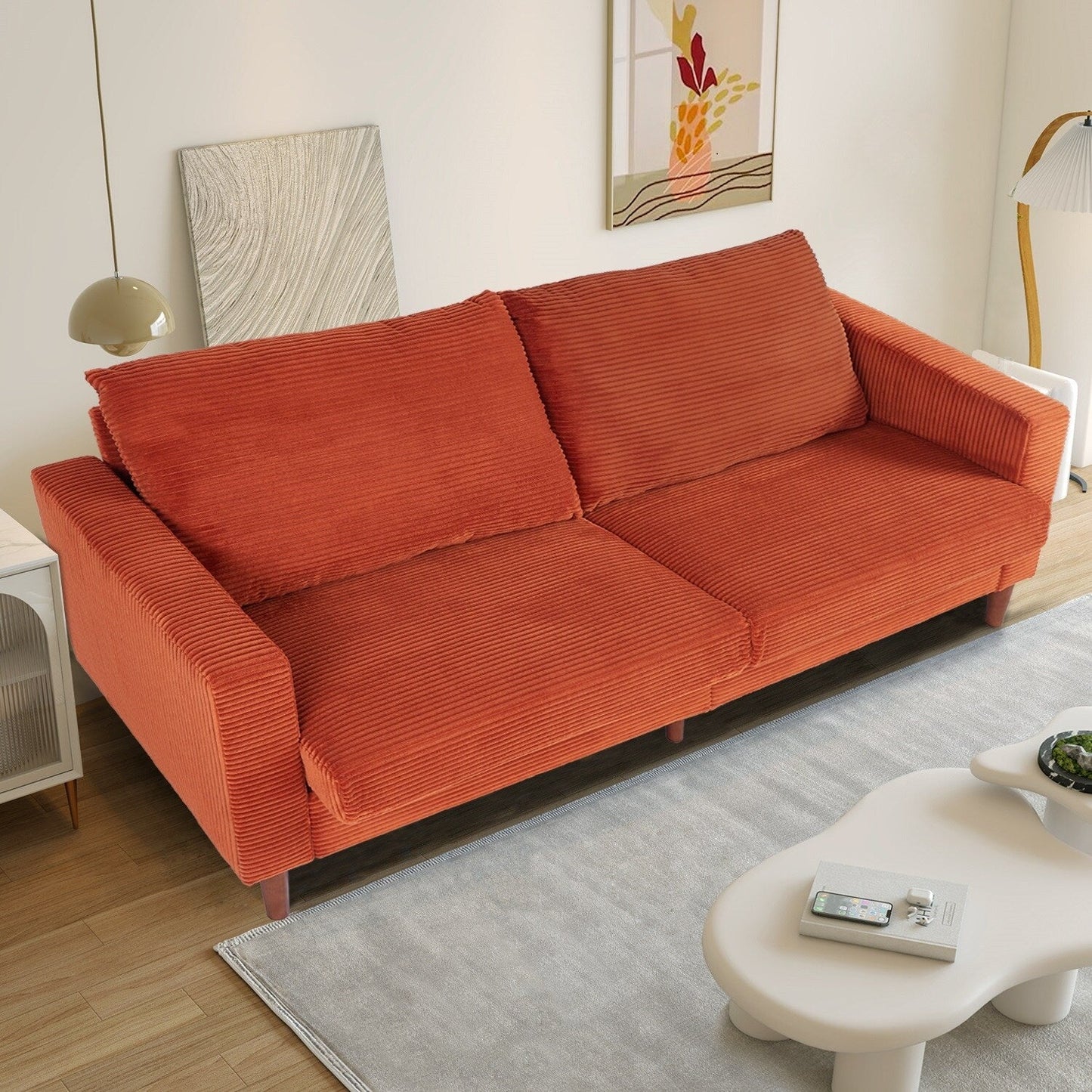 82.7 Sofas for Living Room, Comfy Love Seat Couches, Corduroy Loveseat Sofa,, Easy Assembly for Small Spaces