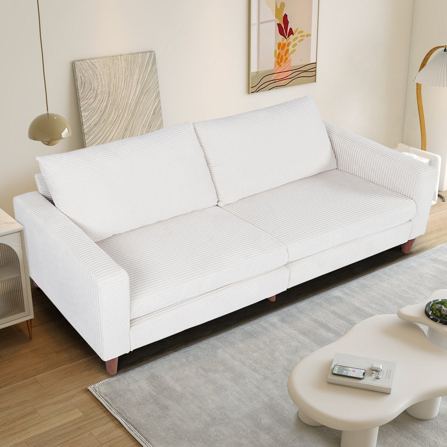 82.7 Sofas for Living Room, Comfy Love Seat Couches, Corduroy Loveseat Sofa,, Easy Assembly for Small Spaces