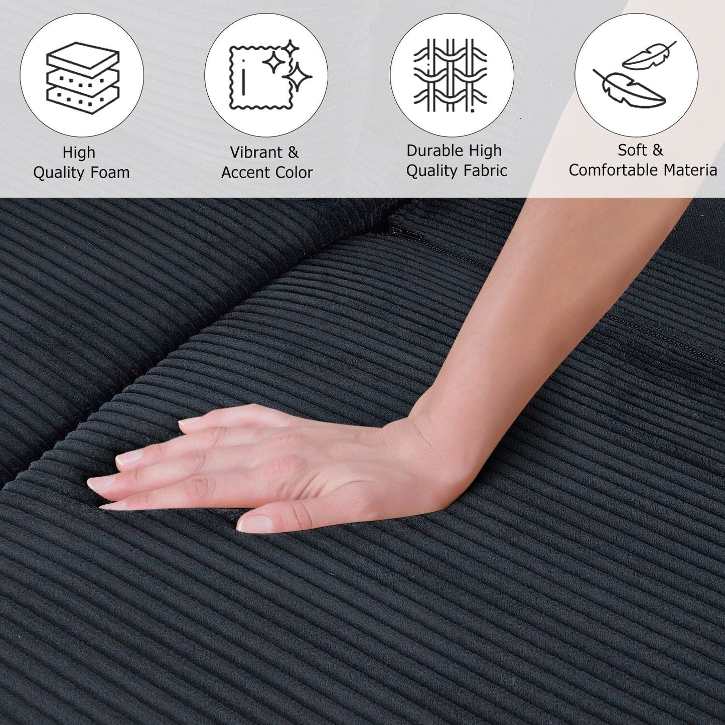 82.7 Sofas for Living Room, Comfy Love Seat Couches, Corduroy Loveseat Sofa,, Easy Assembly for Small Spaces