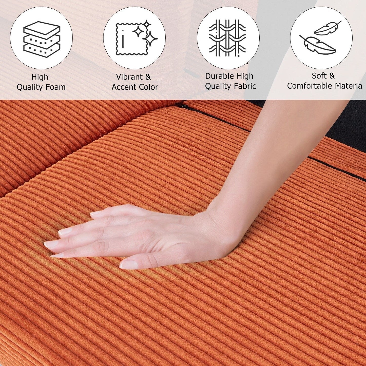 82.7 Sofas for Living Room, Comfy Love Seat Couches, Corduroy Loveseat Sofa,, Easy Assembly for Small Spaces