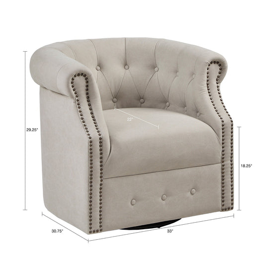 Madison Park Admiral Beige 360 degree Swivel Chair