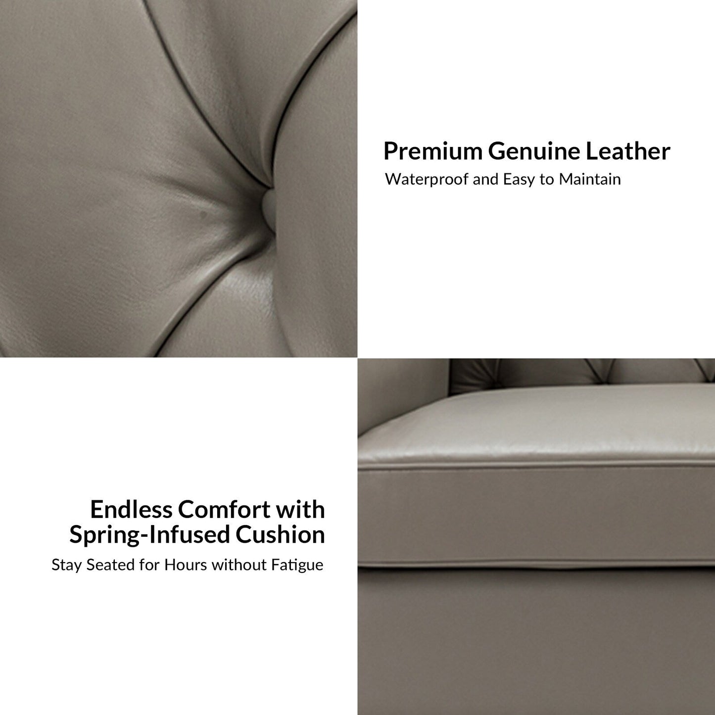 Mateo 82.28 Wide Transitional Genuine Leather Sofa with Nailhead Trim and Button-Tufted Back
