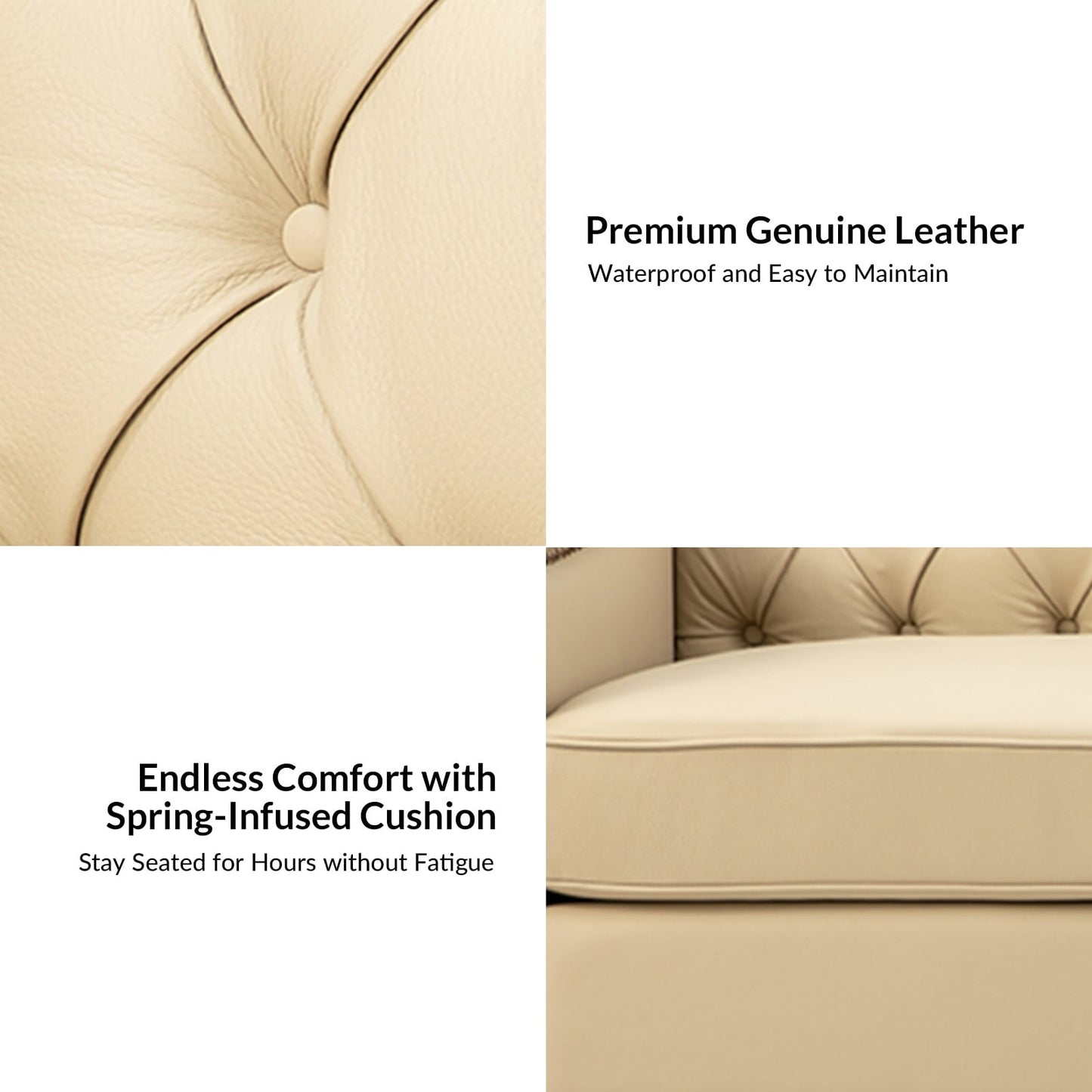Mateo 82.28 Wide Transitional Genuine Leather Sofa with Nailhead Trim and Button-Tufted Back