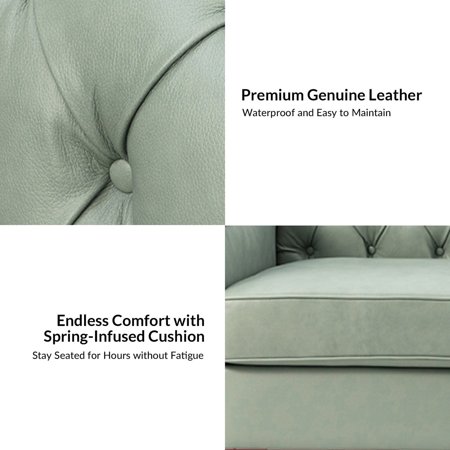 Mateo 82.28 Wide Transitional Genuine Leather Sofa with Nailhead Trim and Button-Tufted Back
