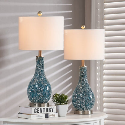 25.25 Glass Table Lamp Set with USB (Set of 2)