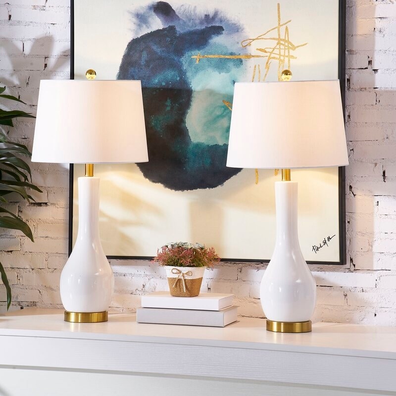 28.5 Ceramic Table Lamp Set with USB (Set of 2)