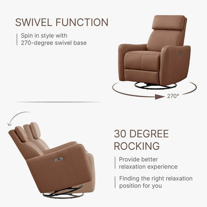 Merlin Power Swivel Glider Rocker Recliner Nursing Chair Recliner