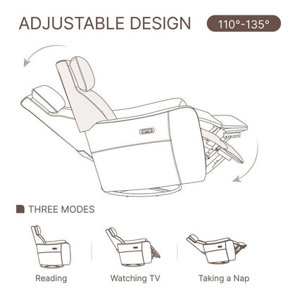 Merlin Power Swivel Glider Rocker Recliner Nursing Chair Recliner