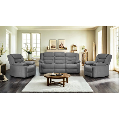 Modern 3-Piece Manual Reclining Living Room Sofa Set with Dropdown Table and Console