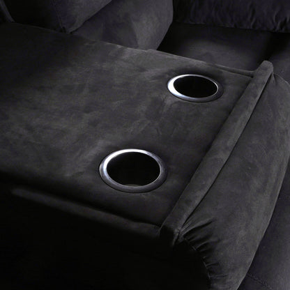 Modern 3-Piece Manual Reclining Living Room Sofa Set with Dropdown Table and Console
