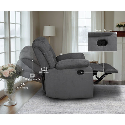 Modern 3-Piece Manual Reclining Living Room Sofa Set with Dropdown Table and Console