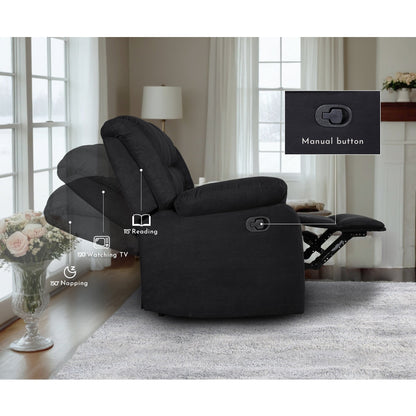 Modern 3-Piece Manual Reclining Living Room Sofa Set with Dropdown Table and Console