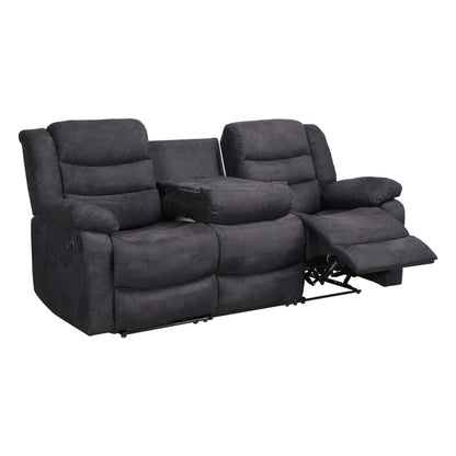 Modern 3-Piece Manual Reclining Living Room Sofa Set with Dropdown Table and Console