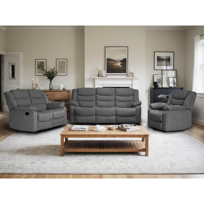 Modern 3-Piece Manual Reclining Living Room Sofa Set with Dropdown Table and Console