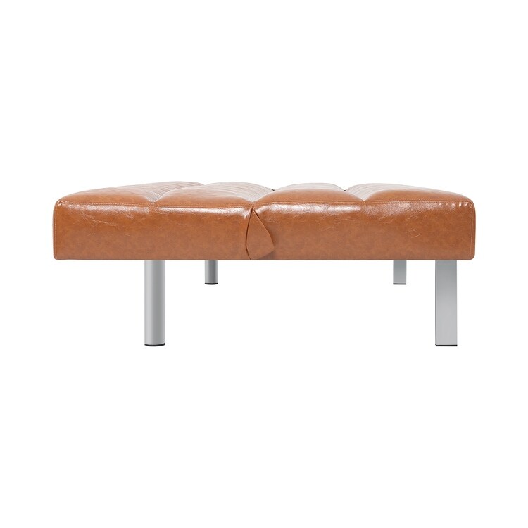 Modern Futon Sofa Bed, Convertible Sofa Futon, Split Back Linen Sleeper Couch for Living Room