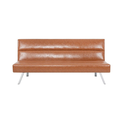 Modern Futon Sofa Bed, Convertible Sofa Futon, Split Back Linen Sleeper Couch for Living Room
