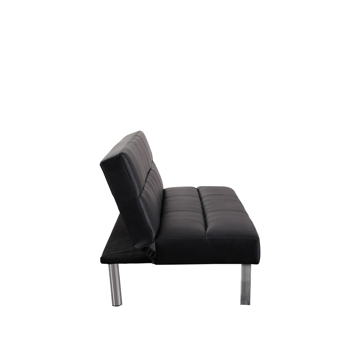 Modern Futon Sofa Bed, Convertible Sofa Futon, Split Back Linen Sleeper Couch for Living Room