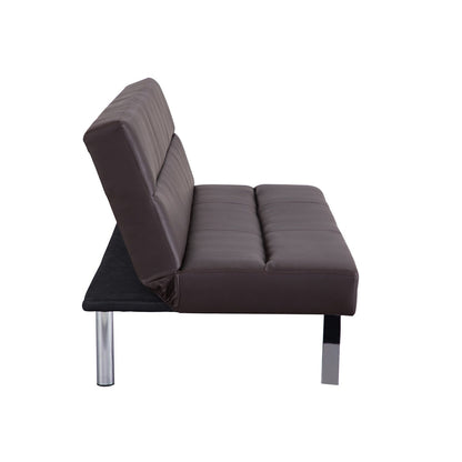 Modern Futon Sofa Bed, Convertible Sofa Futon, Split Back Linen Sleeper Couch for Living Room