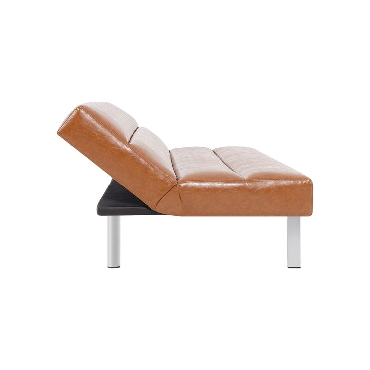 Modern Futon Sofa Bed, Convertible Sofa Futon, Split Back Linen Sleeper Couch for Living Room