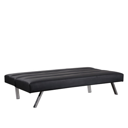 Modern Futon Sofa Bed, Convertible Sofa Futon, Split Back Linen Sleeper Couch for Living Room