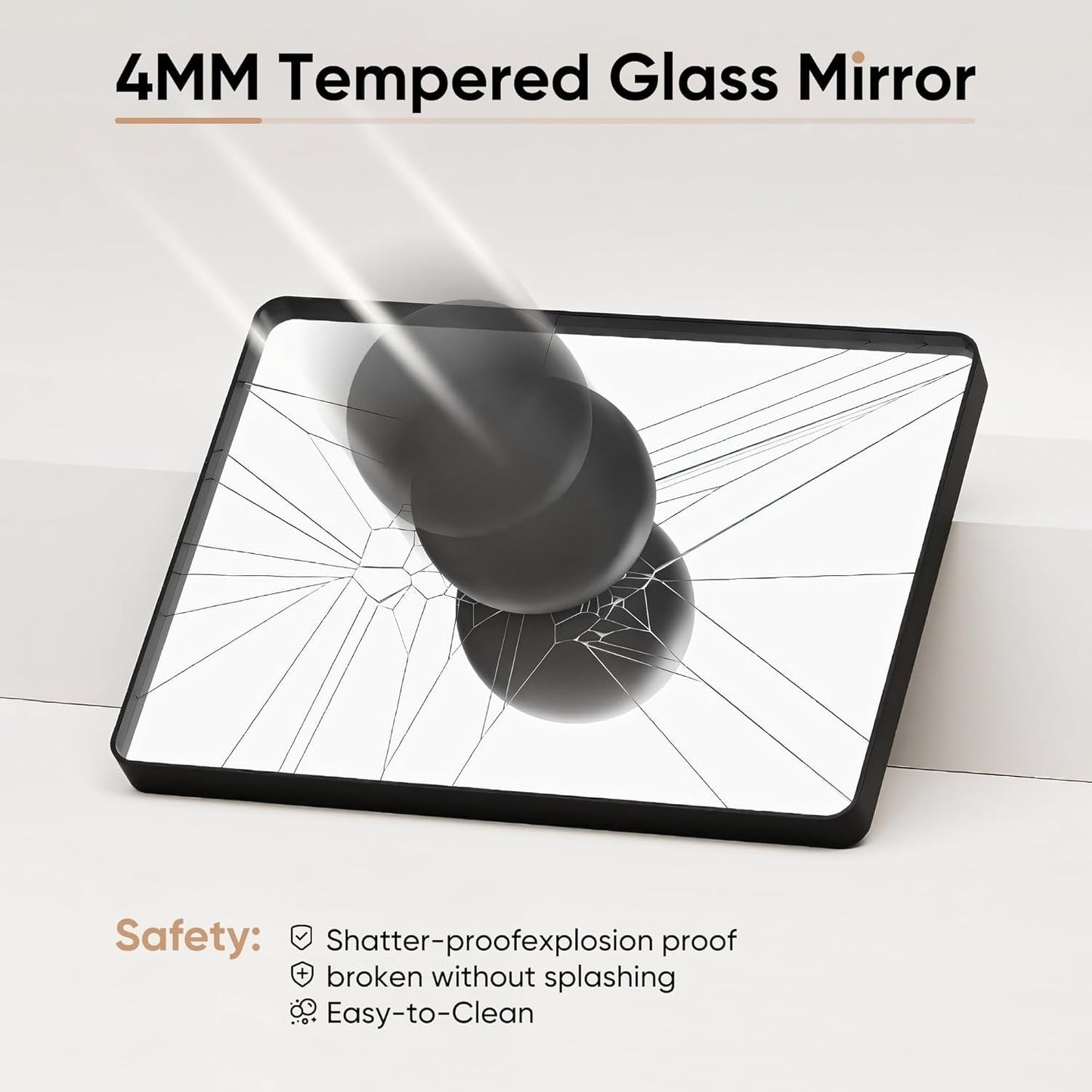 Modern Metal Frame Wall Mounted Bathroom Vanity Mirror with 5-year warranty