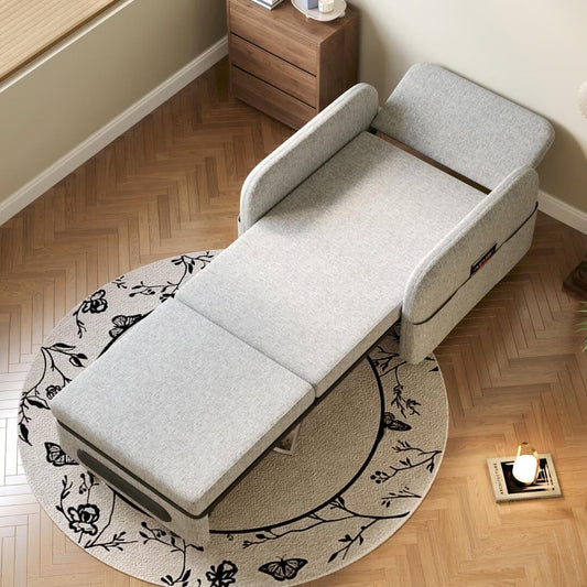 4 in 1 Convertible Sofa Bed with Hidden Storage Modern Sleeper Chair for Small Spaces, Dorms, and Home Offices
